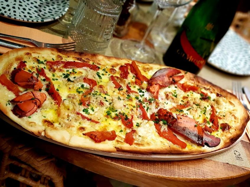 Pizza de bogavante. Foto cedida por establecimiento