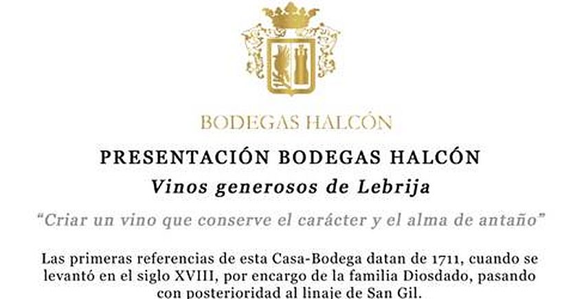 26 de febrero. Sevilla. Presentación de los vinos generosos de Lebrija de Bodegas Halcón